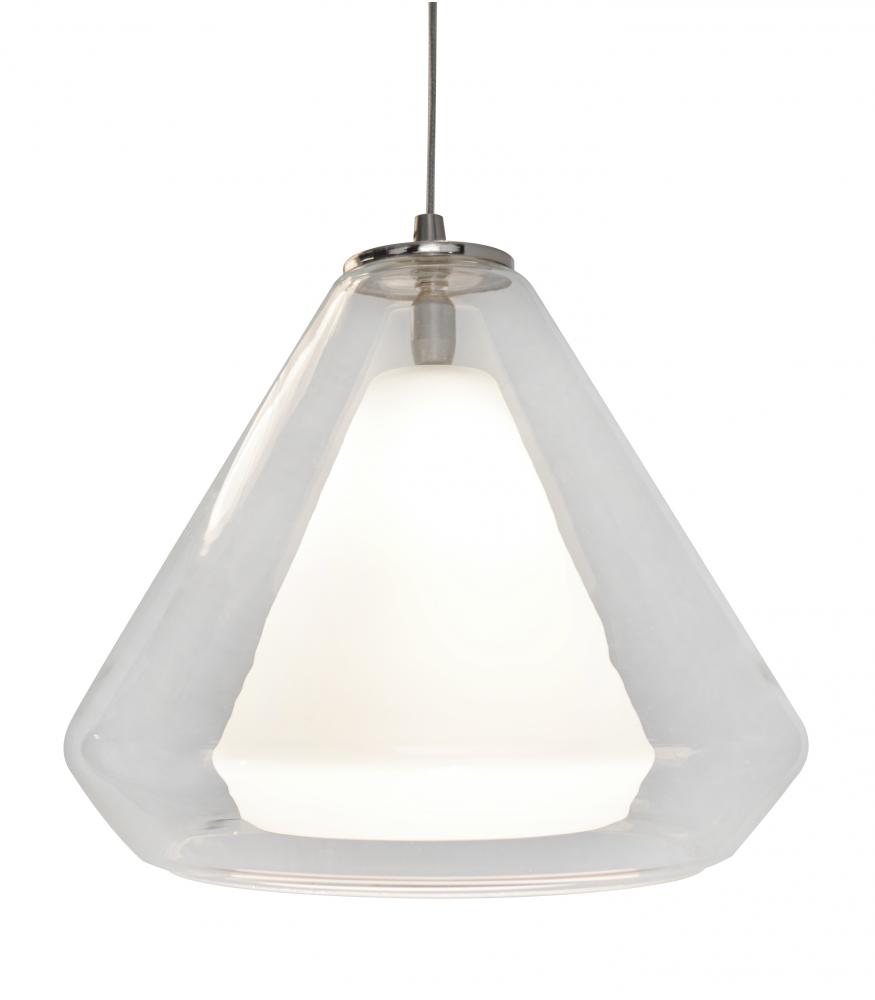 Armitage LED Pendant - 4000K - 120-277V - Satin Nickel - Clear