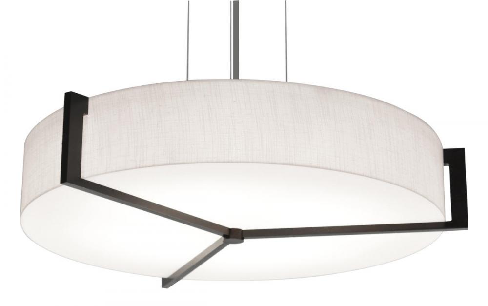 Apex 21'' LED Pendant - Espresso Finish - Linen White Shade