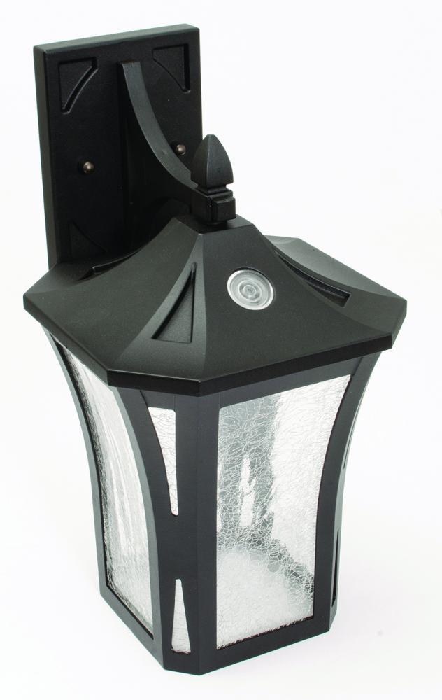 Stratford - Wall Sconce - Black Finish - Clear Crackle Glass