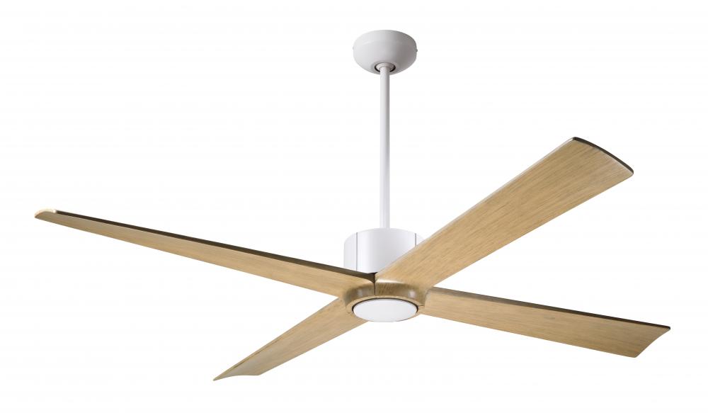 Nouveau DC Fan; Matte White Finish w/ Graphite; 56" Maple Blades; No Light; Remote Control