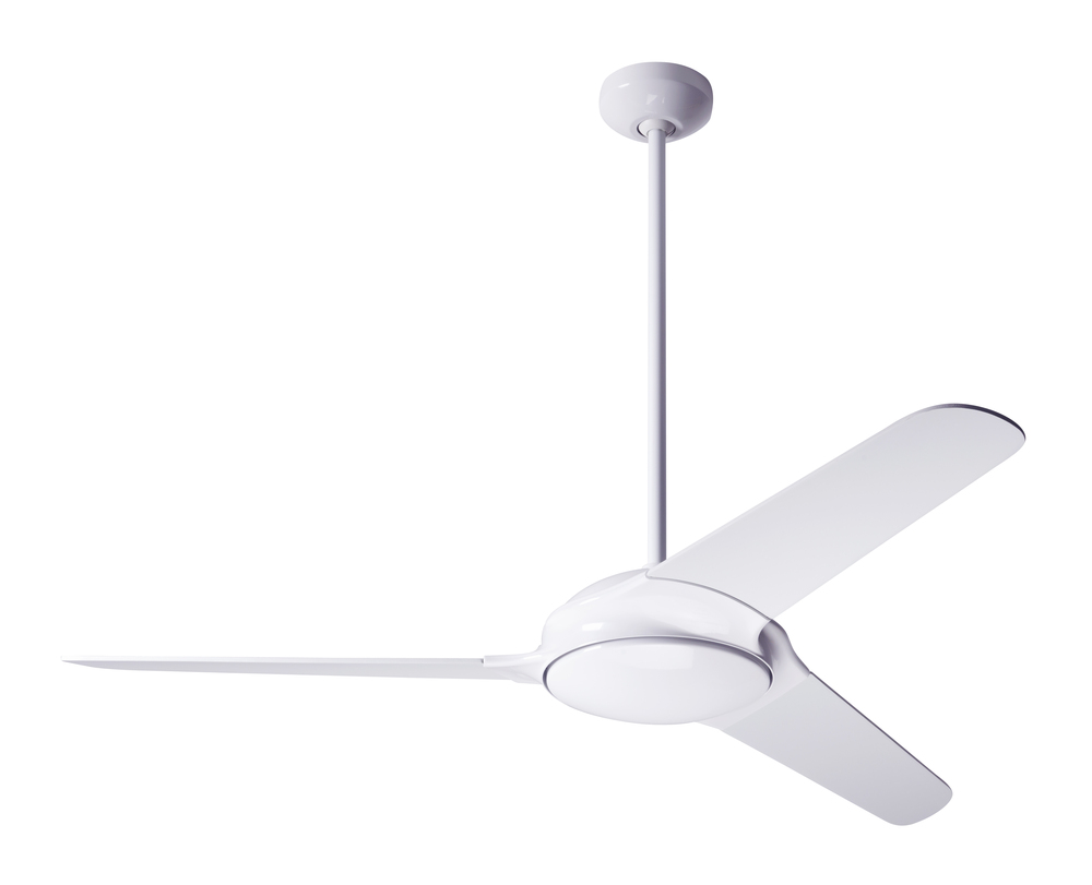 Flow Fan; Gloss White Finish; 52" White Blades; No Light; Fan Speed and Light Control (3-wire)