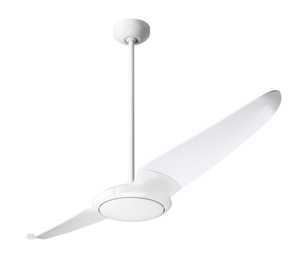 IC/Air (2 Blade ) Fan; Gloss White Finish; 56" White Blades; No Light; Remote Control