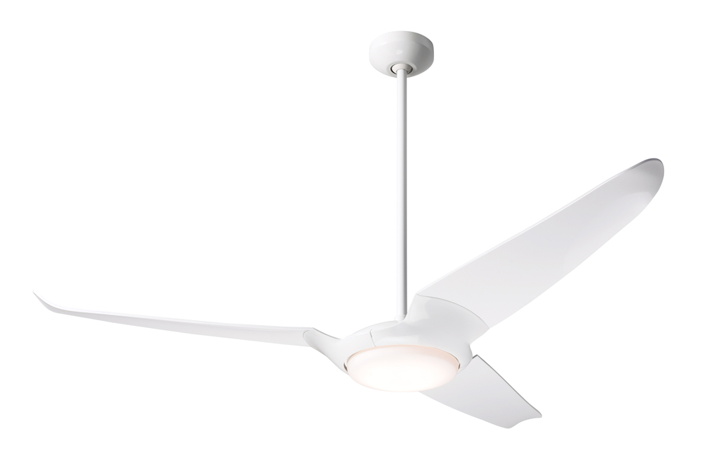 IC/Air (3 Blade ) Fan; Gloss White Finish; 56" White Blades; 20W LED; Remote Control