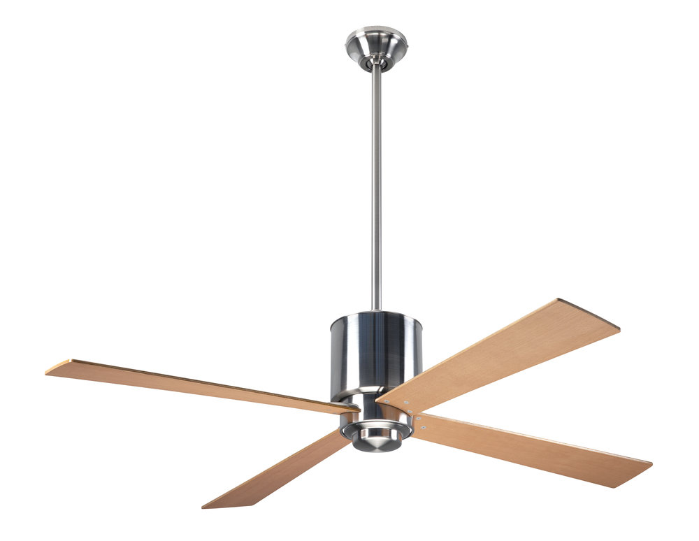 Lapa Fan; Bright Nickel Finish; 50" Maple Blades; No Light; Fan Speed and Light Control (3-wire)