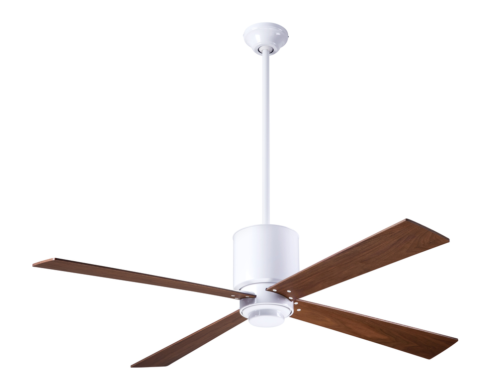 Lapa Fan; Gloss White Finish; 50" Mahogany Blades; No Light; Fan Speed Control