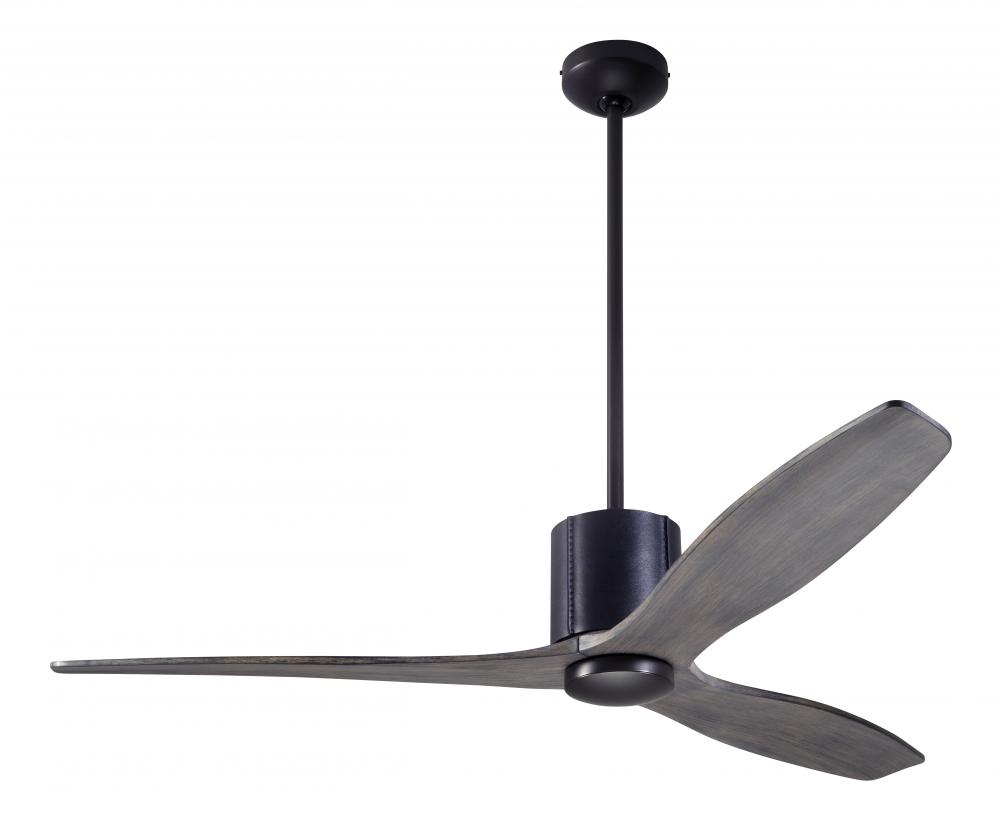 LeatherLuxe DC Fan; Dark Bronze Finish with Black Leather; 54" Graywash Blades; No Light; Wall C