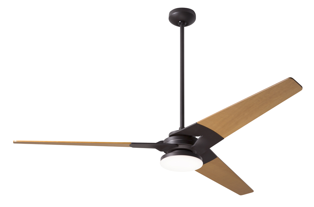 Torsion Fan; Dark Bronze Finish; 62" Maple Blades; 20W LED; Fan Speed and Light Control (3-wire)