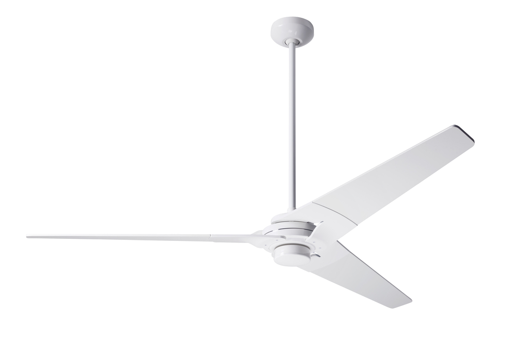 Torsion Fan; Gloss White Finish; 62" Graywash Blades; No Light; Fan Speed and Light Control (3-w