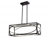 Lit Up Lighting LIT3502BK-BK - 28.5" 30W LED Pendant, initial Lumens 2400Lm, in 3000K Black frame with gold inside