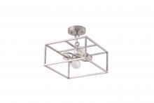 Lit Up Lighting LIT5741SN+MC - 12" 2X60 w Semi-Flush Mount in Satin Nickel finish with replaceable socket rings in Black