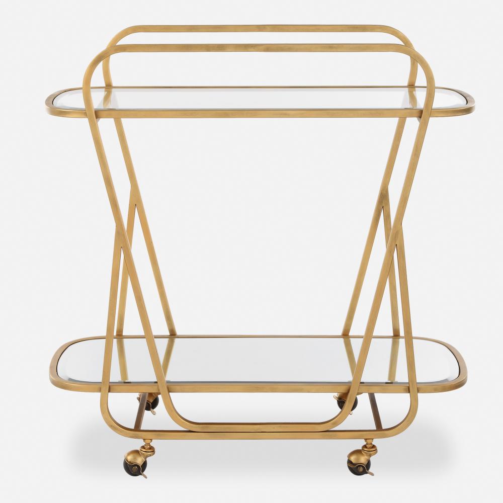 Swain Brass Serving Cart