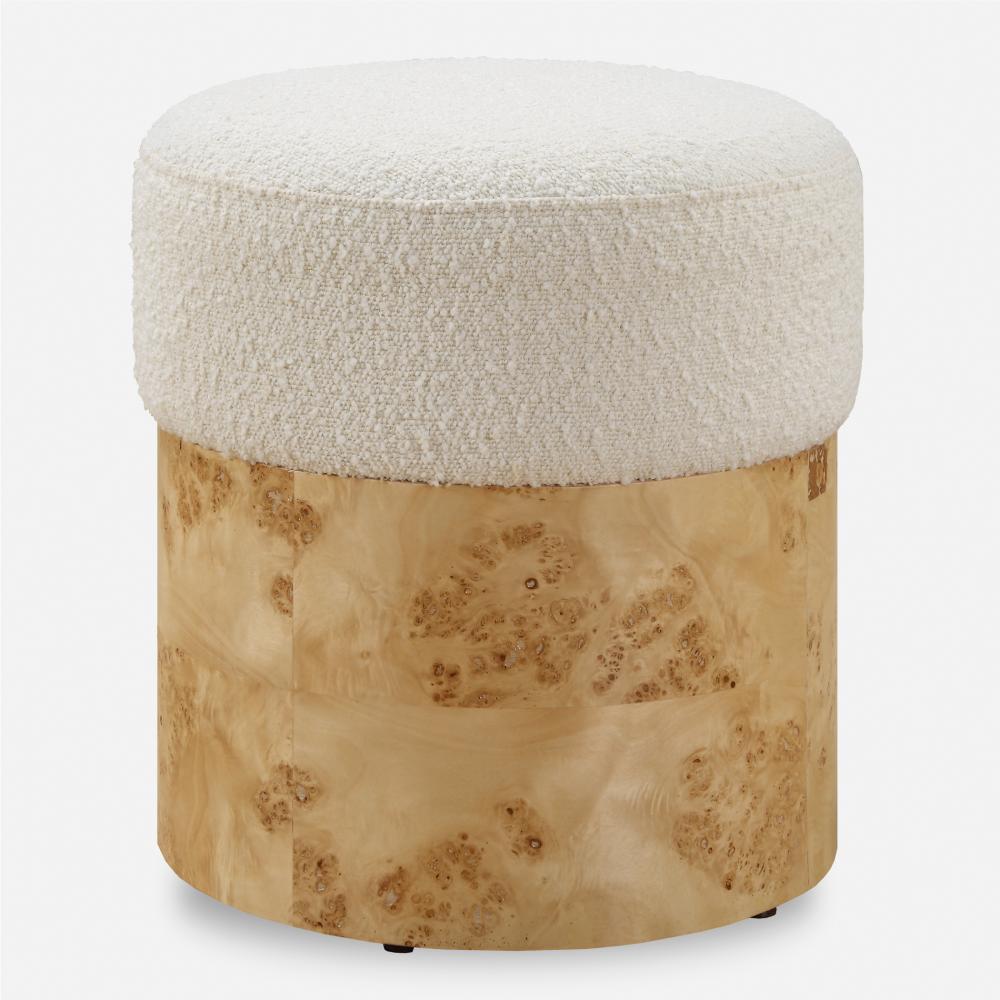 Uttermost Swirls Poplar Ivory Ottoman