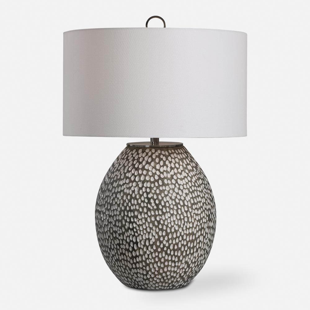 Uttermost Cyprien Gray White Table Lamp