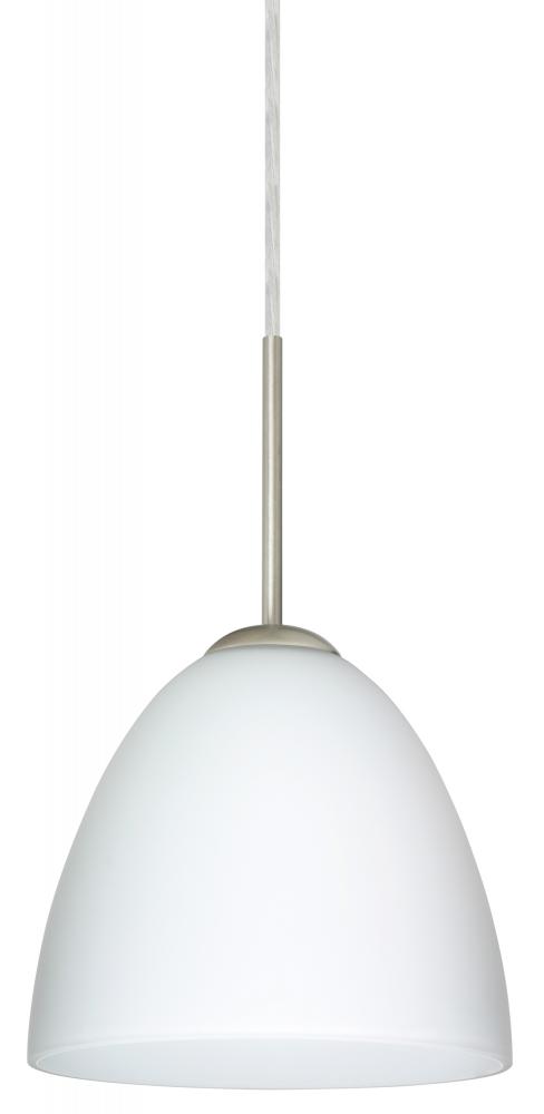 Besa Vila Pendant Satin Nickel Opal Matte 1x60W Medium Base