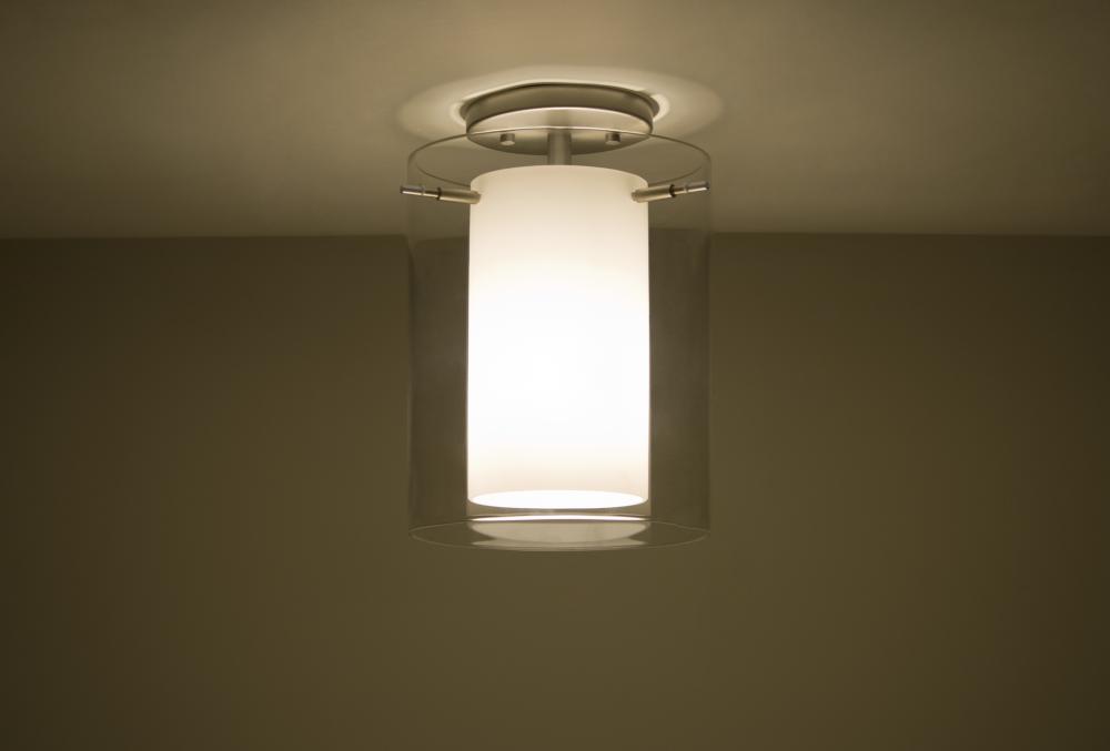 Besa Ceiling Pahu 8 Satin Nickel Clear/Opal 1x100W Medium Base