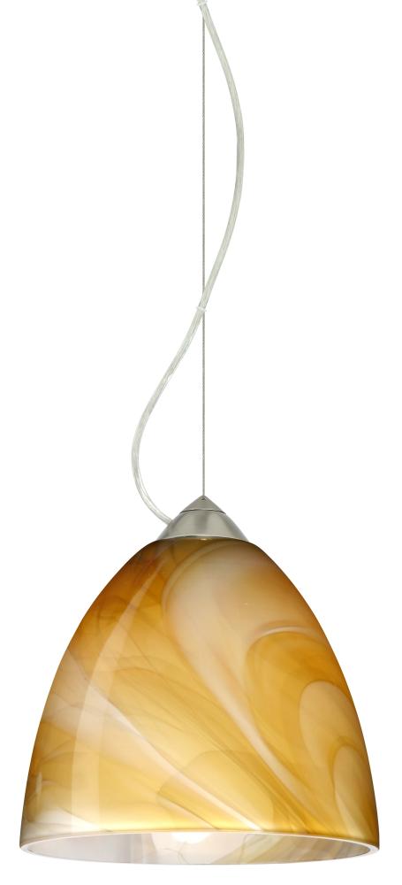 Besa Vila Cable Pendant Satin Nickel Honey 1x9W LED