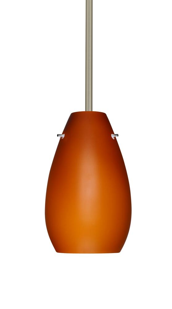 Besa Pera 9 LED Pendant Amber Matte Satin Nickel 1x9W LED