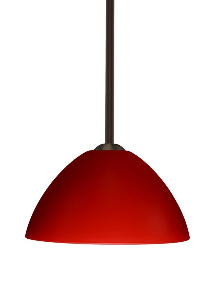 Besa Tessa LED Stem Pendant Red Matte Bronze 1x9W LED