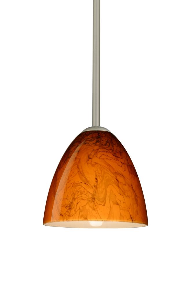 Besa Vila LED Pendant Habanero Satin Nickel 1x9W LED