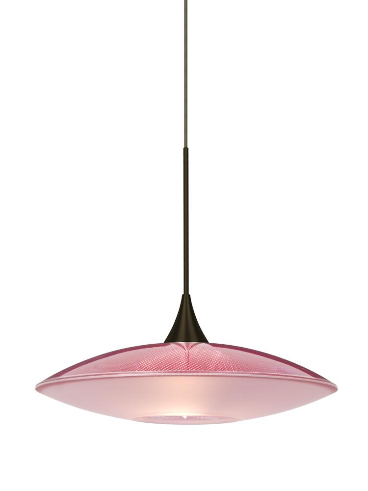 Besa Pendant Spazio Bronze Red/Frost 1x5W LED