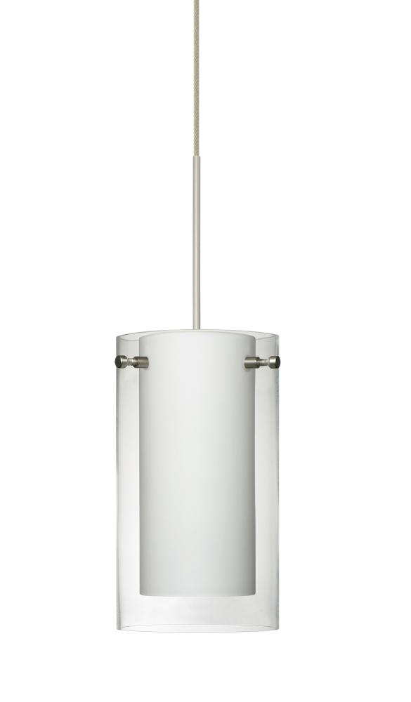 Besa Pendant Pahu 4 Satin Nickel Clear/Opal 1x5W LED