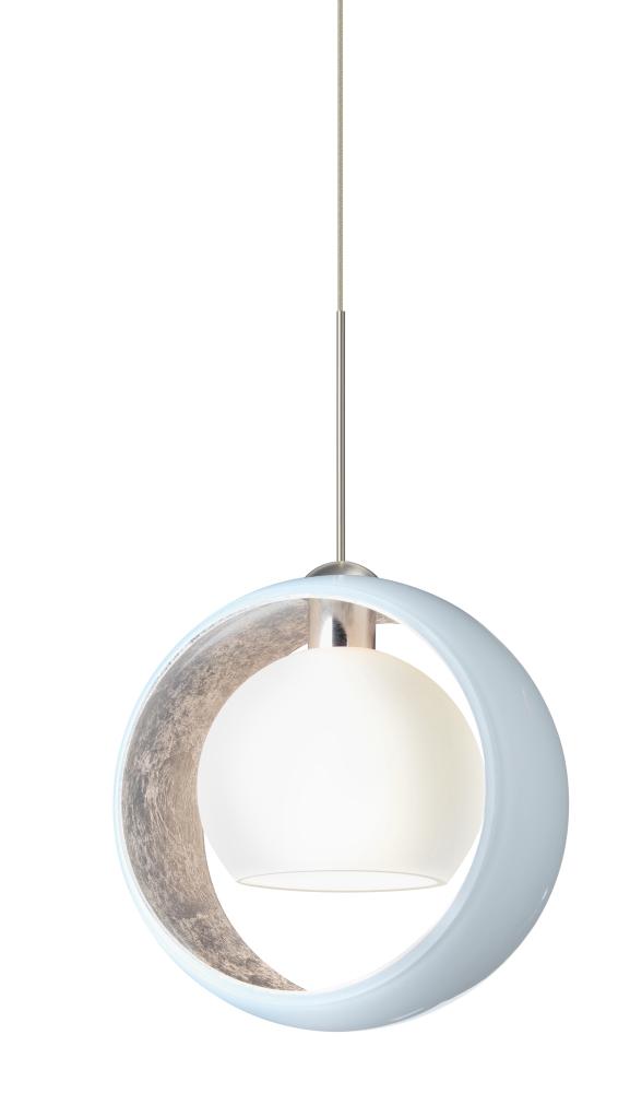 Besa Pendant Pogo Satin Nickel White/Inner Silver 1x5W LED