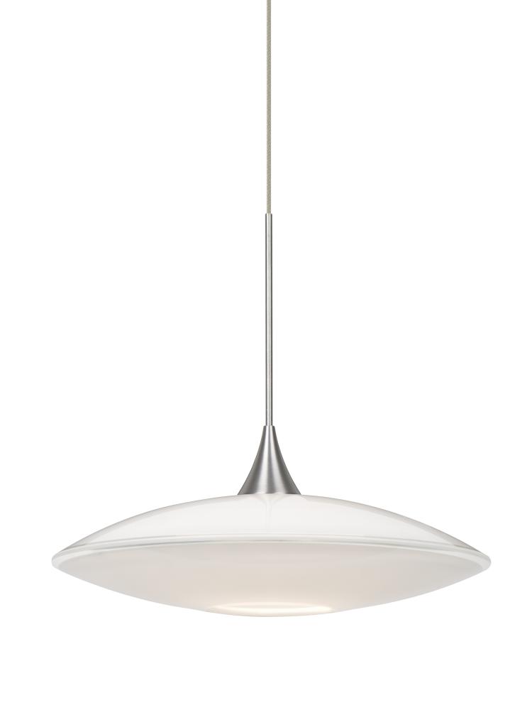 Besa Pendant Spazio Satin Nickel Opal Glossy 1x50W Halogen