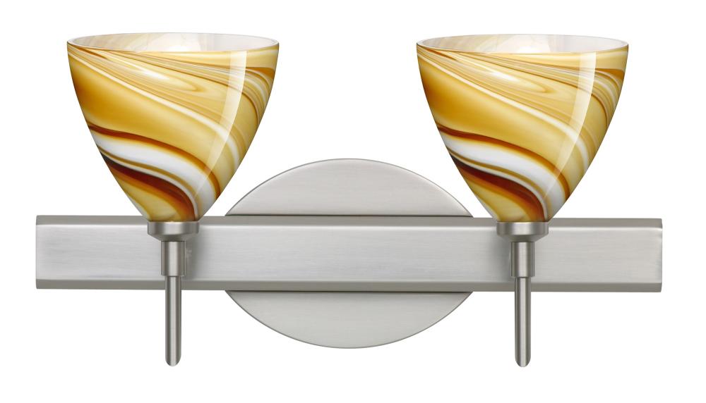 Besa Wall Mia Satin Nickel Honey 2x5W LED