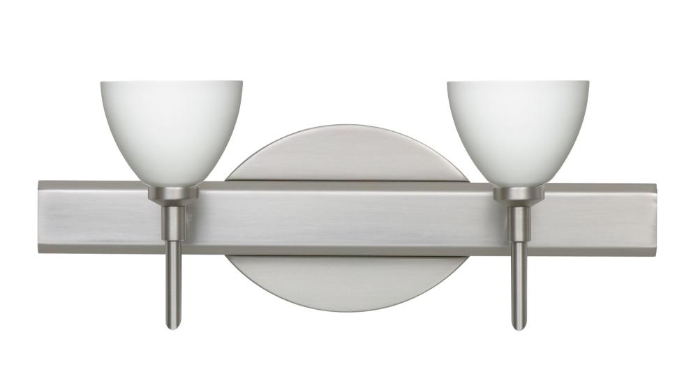 Besa Divi Wall 2SW Opal Matte Satin Nickel 2x5W LED