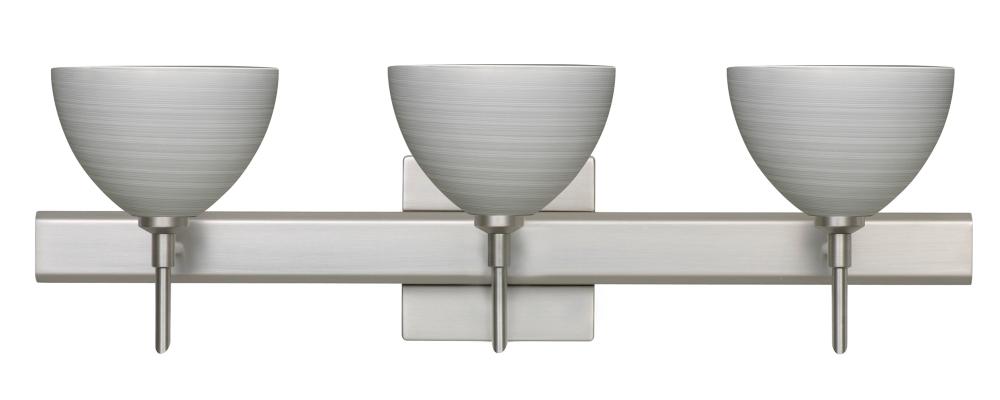 Besa Wall With SQ Canopy Brella Satin Nickel Titan 3x5W LED