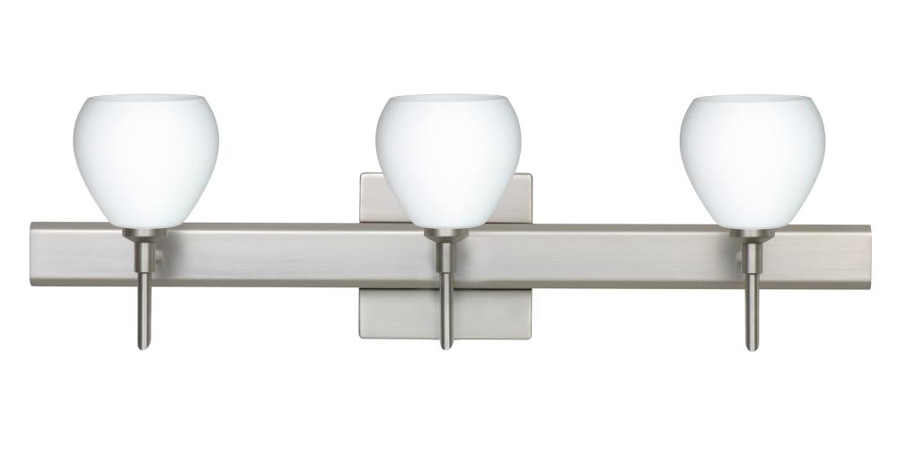 Besa Wall With SQ Canopy Tay Tay Satin Nickel Opal Matte 3x5W LED