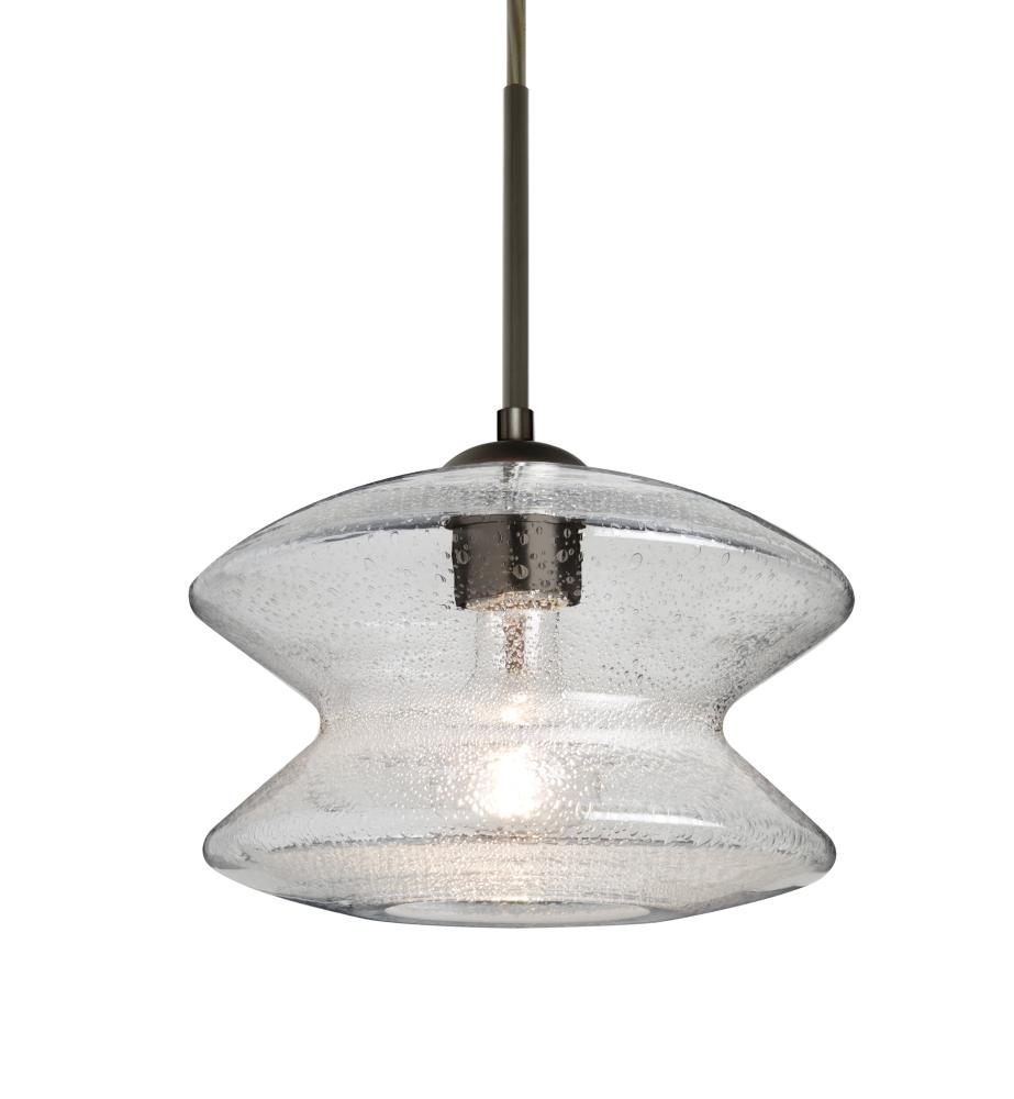 Besa, Zen Cord Pendant For Multiport Canopy, Clear Bubble, Bronze Finish, 1x60W Mediu