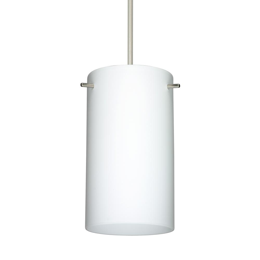 Besa Stilo 7 Pendant Satin Nickel Opal Matte 1x50W Halogen, 277V, 0-10V Dimming