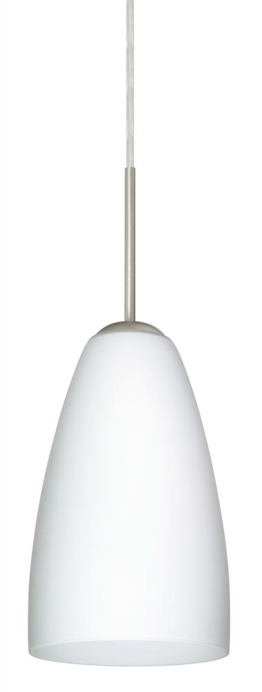 Besa Riva 9 LED Pendant J Opal Matte Satin Nickel 1x9W LED
