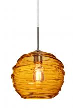 Besa Lighting 1JC-462782-EDIL-SN - Besa Wave 10 Pendant Satin Nickel Amber 1x8W LED Filament