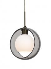 Besa Lighting 1JC-MANASM-BR - Besa Mana Pendant, Smoke/Opal, Bronze Finish, 1x60W Medium Base