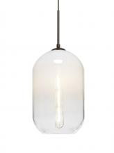 Besa Lighting 1JC-OMEGA12WH-EDIL-BR - Besa, Omega 12 Cord Pendant, White/Clear, Bronze Finish, 1x4W LED Filament