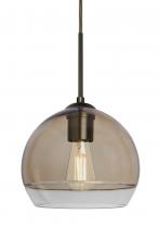 Besa Lighting 1JT-ALLY8SM-EDIL-BR - Besa, Ally 8 Cord Pendant, Smoke/Clear, Bronze Finish, 1x5W LED Filament