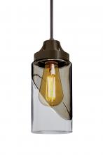 Besa Lighting 1JT-BLINKSM-EDIL-BR - Besa, Blink Cord Pendant, Trans. Smoke/Clear, Bronze Finish, 1x4W LED Filament