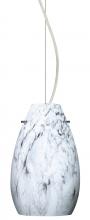 Besa Lighting 1KX-4126MG-LED-SN - Besa Pera 9 LED Pendant Marble Grigio Satin Nickel 1x9W LED