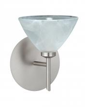 Besa Lighting 1SW-174352-SN - Besa Wall Domi Satin Nickel Marble 1x40W G9