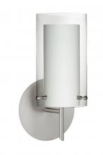 Besa Lighting 1SW-C44007-LED-SN - Besa Pahu 4 Wall 1SW Clear/Opal Satin Nickel 1x5W LED