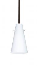 Besa Lighting 1TT-412407-BR - Besa Cierro Stem Pendant Bronze Opal Matte 1x100W Medium Base