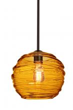 Besa Lighting 1TT-462782-EDIL-BR - Besa Wave 10 Stem Pendant Bronze Amber 1x8W LED Filament