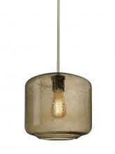 Besa Lighting 1TT-NILES10SM-EDIL-SN - Besa Niles 10 Pendant, Smoke Bubble, Satin Nickel Finish, 1x4W LED Filament