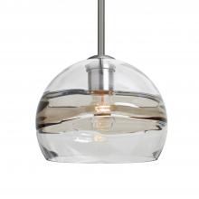 Besa Lighting 1TT-SPIR8SC-SN - Besa Spirit 8 Pendant, Smoke/Clear, Satin Nickel Finish, 1x60W Medium Base