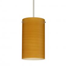 Besa Lighting 1XC-4404OK-SN-DIM010 - Besa Stilo 7 Pendant Satin Nickel Oak 1x50W Halogen, 0-10V Dimming