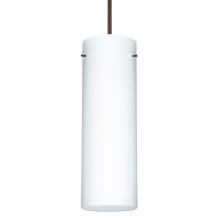 Besa Lighting 1XC-493007-BR-L - Besa Copa Pendant, Opal Matte, Bronze, 1x50W Halogen, 15Ft. Cord