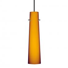 Besa Lighting 1XC-567480-BK-DIM010 - Besa Camino Pendant Black Amber Matte 1x50W Halogen, 0-10V Dimming