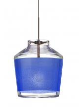 Besa Lighting 1XC-PIC6BL-BR - Besa Pendant Pica 6 Bronze Blue Sand 1x50W Halogen